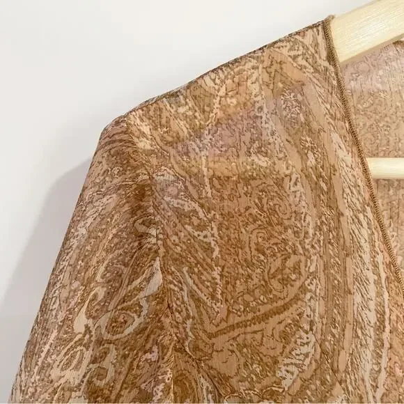 J Jill Womens Oversized Boho Paisley Long Sleeve Top Medium Wide Straight Sleeve - Picture 6 of 6